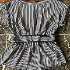 Striped Navy and White Women's Top